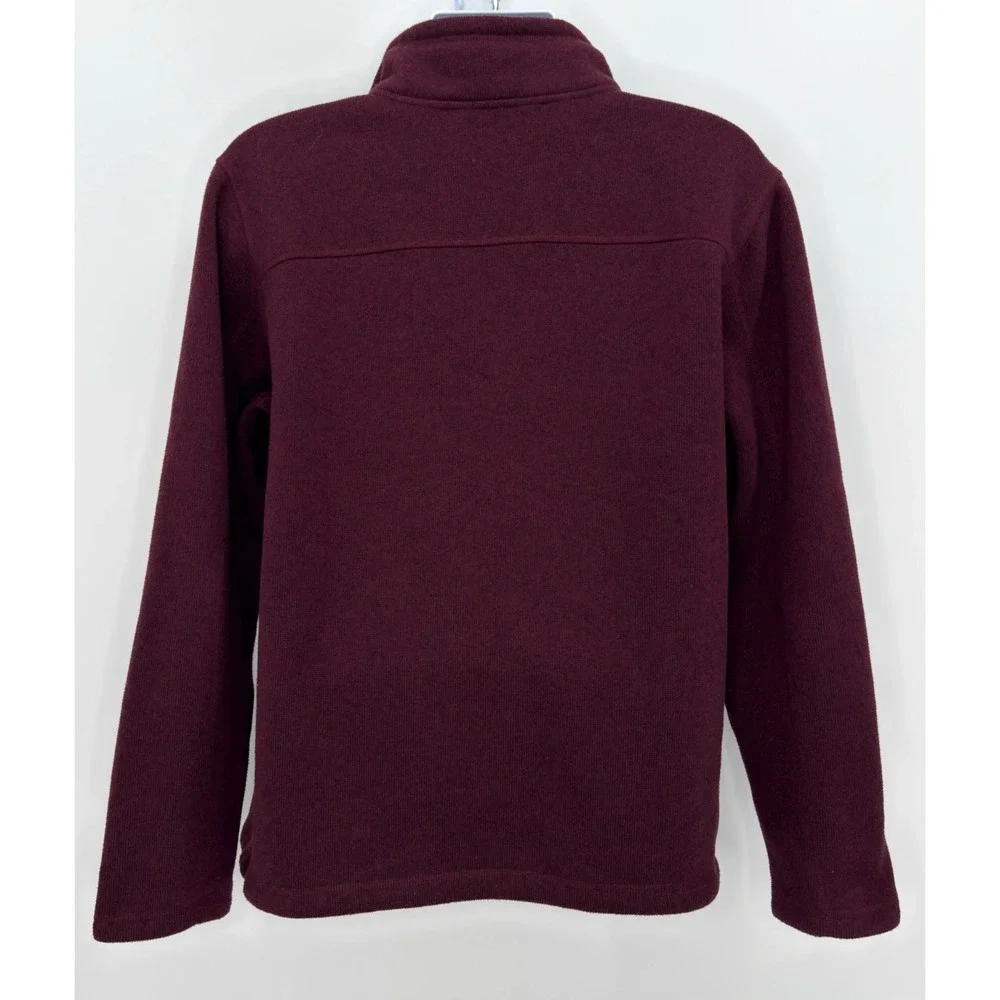 The North Face Leo Sweater Mens L Burgundy 1/4 Zip Fleece Pullover NF0A2SUX